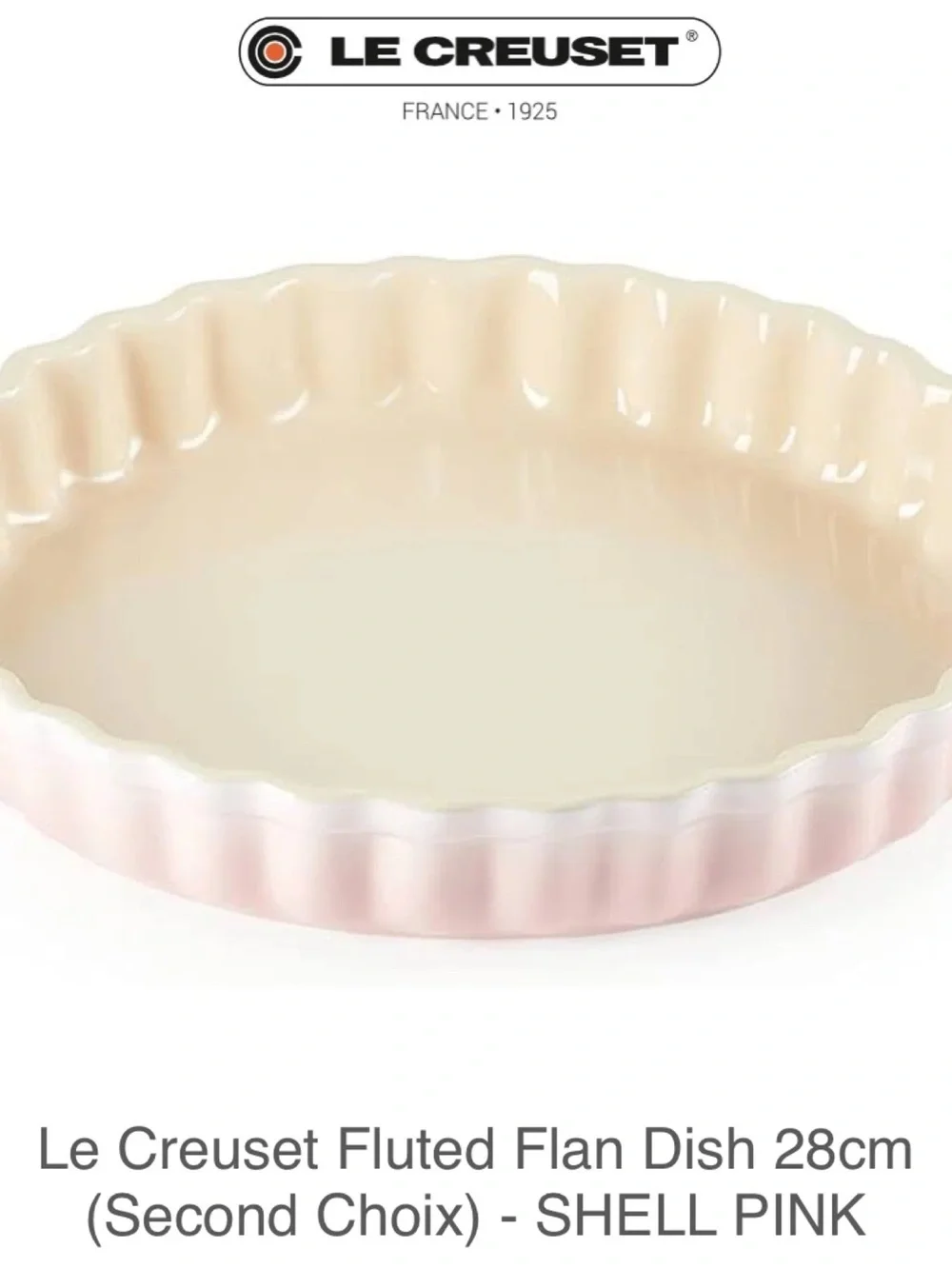 Le Creuset Shell Pink Fluted Flan Dish